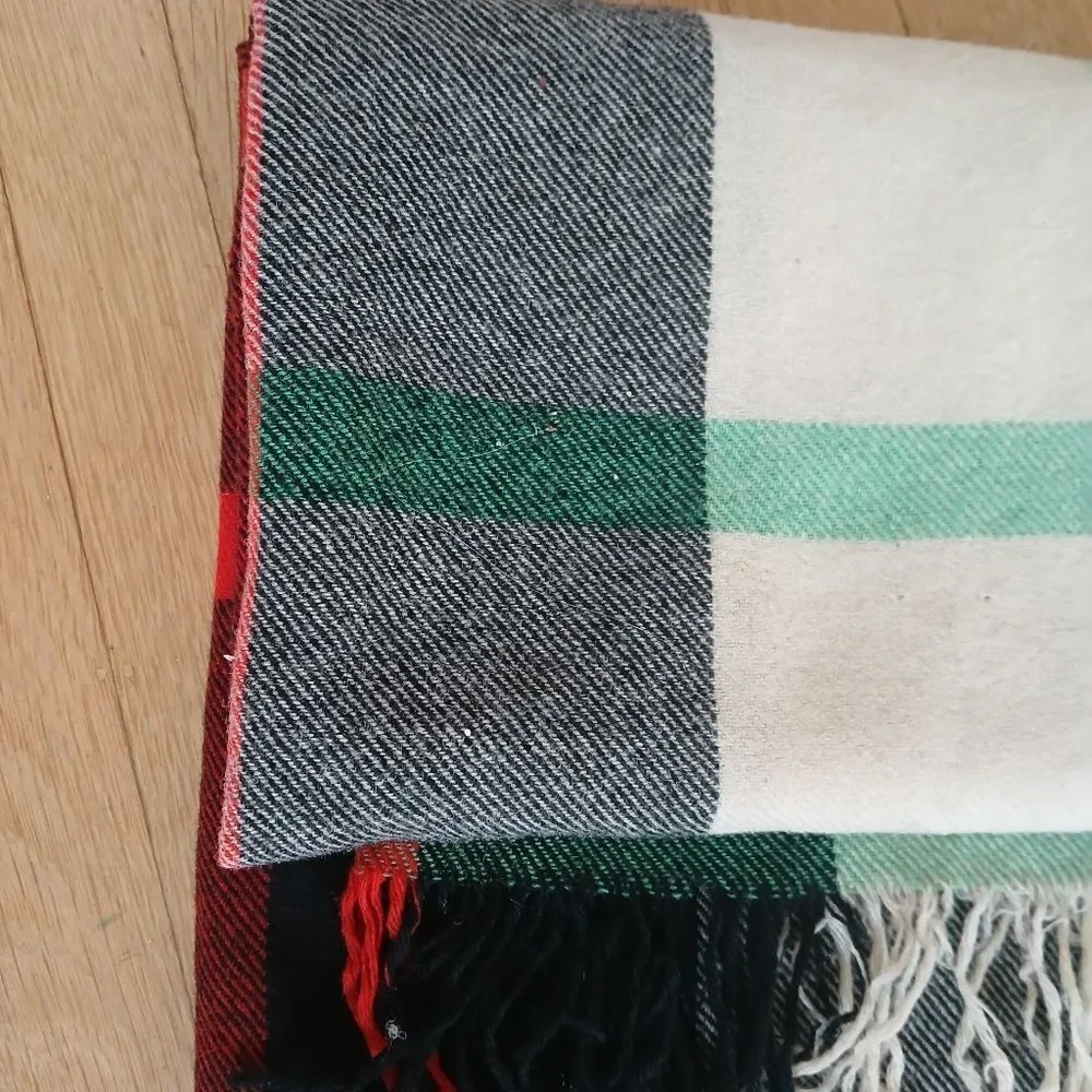 Vintage MCM 40's The Californian Robette Blanket Wool Tartan Plaid Steamer Style